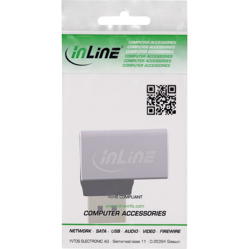 InLine® DisplayPort 1.4 Adapter, DisplayPort Stecker / Buchse, 90° links, 8K