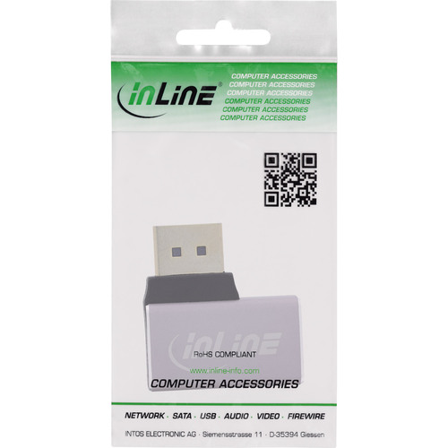 InLine® DisplayPort 1.4 Adapter, DisplayPort Stecker /Buchse, 90° rechts, 8K