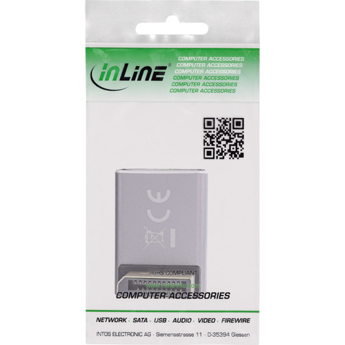 InLine® DisplayPort 1.4 Adapter, DisplayPort Stecker / Buchse, 90° unten, 8K