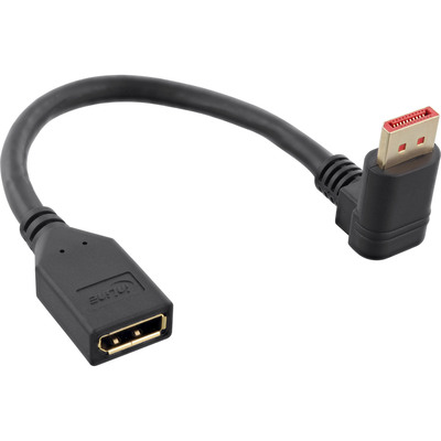 InLine® DisplayPort 1.4 Adapterkabel ST/BU, 8K4K, nach unten gewinkelt, schwarz/gold, 0,15m (Produktbild 1)