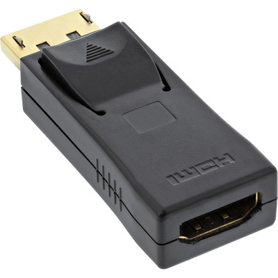 InLine DisplayPort Adapter, DisplayPort Stecker auf HDMI Buchse, 4K2K, mit Audio, schwarz