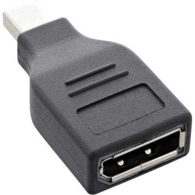 InLine DisplayPort Adapter, mini DisplayPort Stecker auf DisplayPort Buchse, 4K/60Hz, schwarz