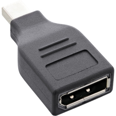 InLine® DisplayPort Adapter, mini DisplayPort Stecker auf DisplayPort Buchse, 4K/60Hz, schwarz (Produktbild 1)