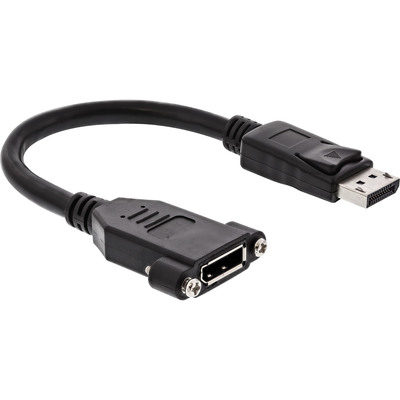 InLine® DisplayPort Adapterkabel, DisplayPort Stecker auf Einbaubuchse, 0,2m