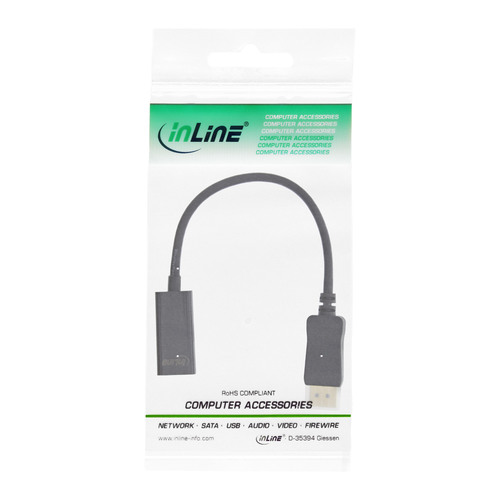 InLine® DisplayPort zu HDMI Adapterkabel mit Audio, DisplayPort St auf HDMI Bu