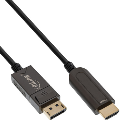 InLine® DisplayPort zu HDMI AOC Konverter Kabel, 4K/60Hz, schwarz, 15m (Produktbild 1)