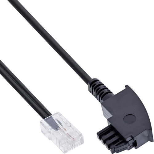InLine® DSL Kabel, TAE-F Stecker auf RJ45 8P2C, schwarz, 1 m