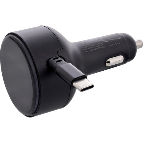 InLine® Dual USB-C KFZ Stromadapter 12/24V, ausziehbares Kabel + Buchse, 75W