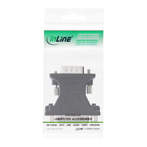 InLine® DVI-A Adapter, analog, 24+5 Buchse auf VGA Stecker, schwarz