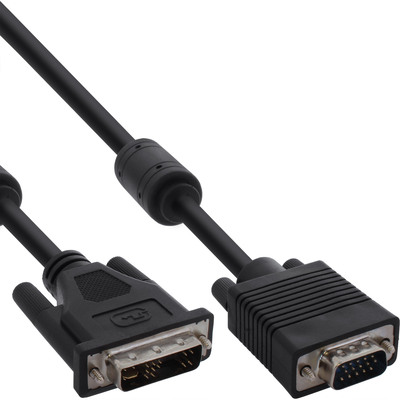 InLine® DVI-A Kabel, analog 12+5 Stecker auf 15pol HD Stecker VGA, 3m (Produktbild 1)