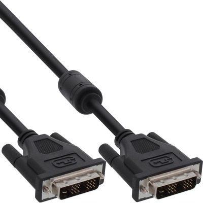 InLine DVI-D Kabel, digital 18+1 Stecker / Stecker, Single Link, 2 Ferrite, 2m