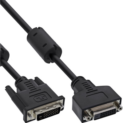 InLine® DVI-D Verlängerung, Dual Link 24+1 ST auf 24+1 BU, 2 Ferrite, 2m (Produktbild 1)