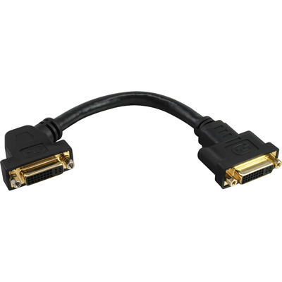 InLine DVI-I Adapterkabel, 24+5 DVI Buchse auf Buchse, zum Einbau, vergoldete Kontakte, 0,2m