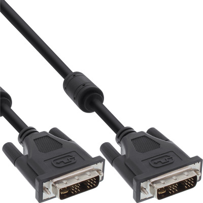 InLine DVI-I Kabel, digital/analog, 18+5 Stecker / Stecker, Single Link, 2 Ferrite, 2m (Produktbild 1)