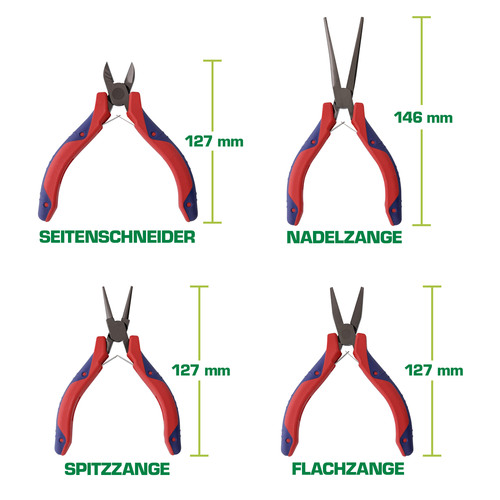 InLine® Elektronik-Zangen, Set, 8-teilig