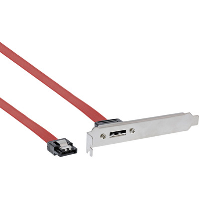 InLine® eSATA Slotblech, eSATA Buchse extern auf intern SATA Stecker, 50cm (Produktbild 1)