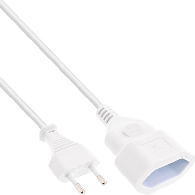InLine® Euro-Verlängerung, Eurostecker an Eurokupplung, weiß, 1,5m