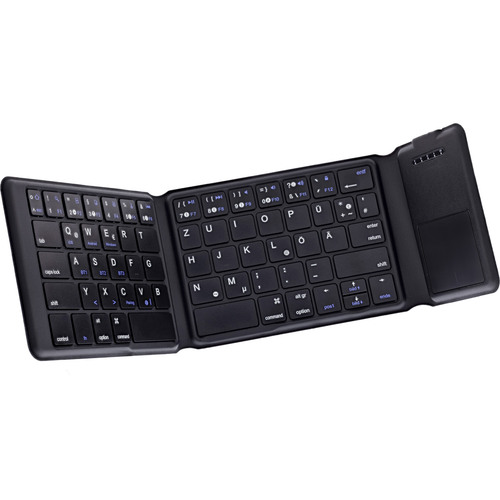InLine® Faltbare Bluetooth Tastatur mit Touchpad, schwarz
