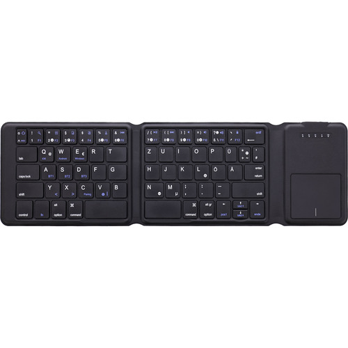 InLine® Faltbare Bluetooth Tastatur mit Touchpad, schwarz