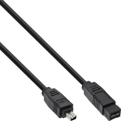 InLine® FireWire Kabel, IEEE1394 4pol Stecker zu 9pol Stecker, schwarz, 1,8m (Produktbild 1)