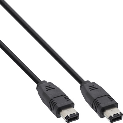 InLine® FireWire Kabel, IEEE1394 6pol Stecker / Stecker, schwarz, 0,5m (Produktbild 1)