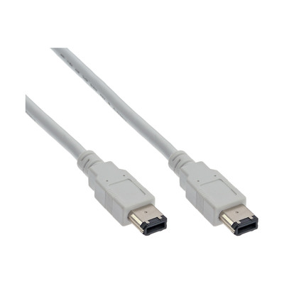 InLine FireWire Kabel, IEEE1394 6pol Stecker / Stecker, weiß, 1,8m (Produktbild 1)