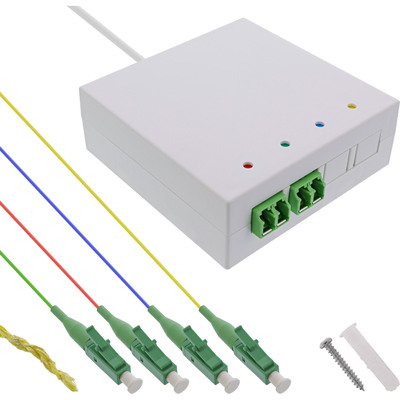 InLine® FTTH Verlängerungsbox vorkonfektioniert 4x LC/APC 9/125µm 15m