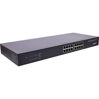 InLine® Gigabit Netzwerk Switch 16-Port, 1Gb/s, 19 1HE, Metall, lüfterlos
