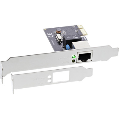 InLine® Gigabit Netzwerkkarte, PCI Express 1Gb/s, PCIe x1, inkl. low profile Slotblech (Produktbild 1)