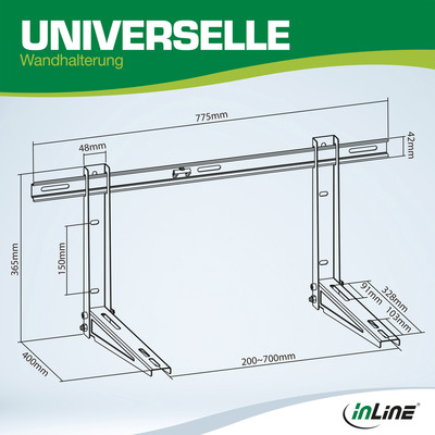 InLine® Halterung für Split Klimaanlage Außengerät oder Wärmepumpe, weiß