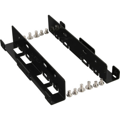 InLine HDD/SSD Einbauschienen, 2x 6,35cm (2,5) zu 8,89cm (3,5), nur Rahmen und Schrauben, schwarz InLine HDD/SSD Einbauschienen, 2x 6,35cm (2,5) zu 8,89cm (3,5), nur Rahmen und Schrauben, schwarz