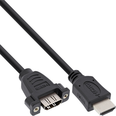 InLine HDMI 4K2K Adapterkabel zum Einbau, HDMI A Stecker/Buchse, 0,6m