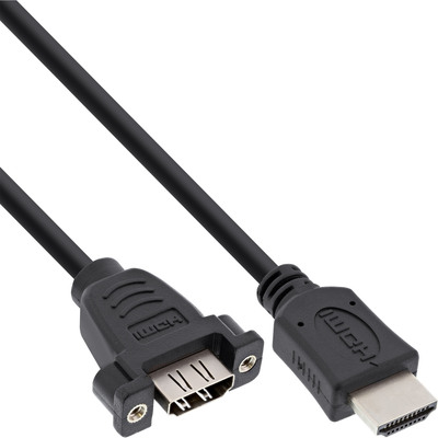 InLine® HDMI 4K2K Adapterkabel zum Einbau, HDMI A Stecker/Buchse, 0,6m (Produktbild 1)