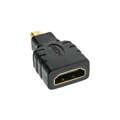 InLine® HDMI Adapter, HDMI A Buchse auf Micro HDMI D Stecker, 4K/60Hz kompatibel, vergoldete Kontakte