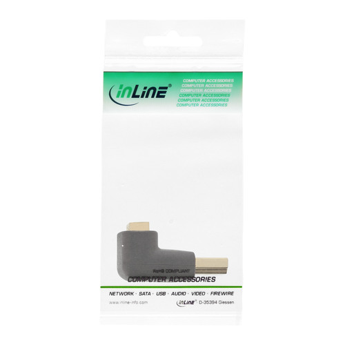 InLine® HDMI Adapter, Stecker / Buchse, gewinkelt oben, 4K2K