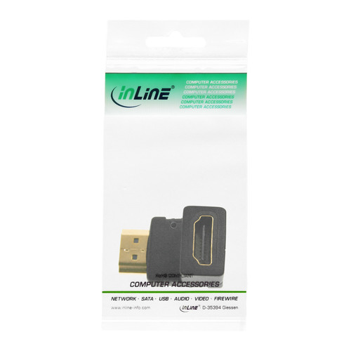 InLine® HDMI Adapter, Stecker/Buchse, gewinkelt unten, 4K2K