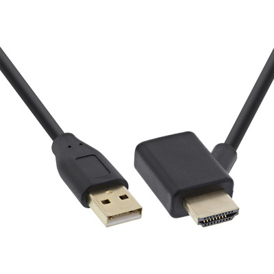 InLine HDMI Adapter Stecker/Buchse mit USB-Power Einspeisung 0,5m