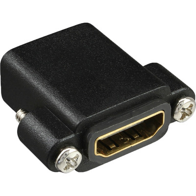 InLine® HDMI Adapter zum Einbau mit Gewinde, HDMI A Buchse/Buchse, vergoldete Kontakte (Produktbild 1)