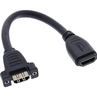 InLine® HDMI Adapterkabel zum Einbau, HDMI A Buchse/Buchse, vergoldete Kontakte (Produktbild 1)