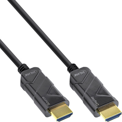 InLine® HDMI AOC Kabel, Ultra High Speed HDMI Kabel, 8K4K, schwarz, 10m