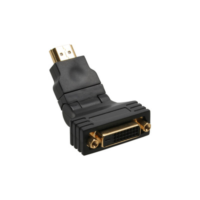 InLine HDMI-DVI Adapter, 19pol St auf 24+1 Bu, mit 180° Winkel, vergoldete Kontakte