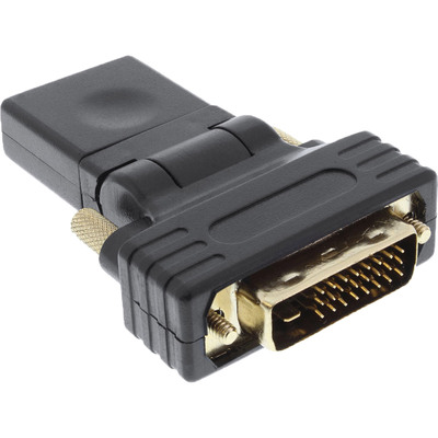 InLine HDMI-DVI Adapter, HDMI Buchse auf DVI Stecker, flexibler Winkel, vergoldete Kontakte, 4K2K kompatibel