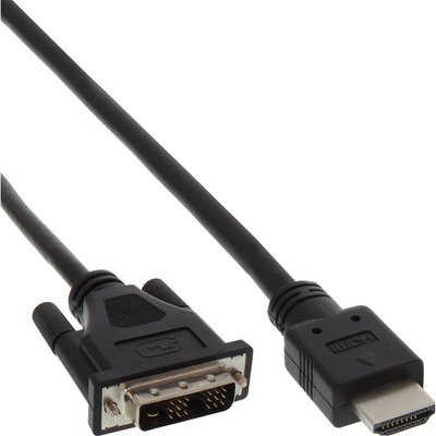 InLine HDMI-DVI Adapterkabel, HDMI Stecker auf DVI 18+1 Stecker, 0,3m