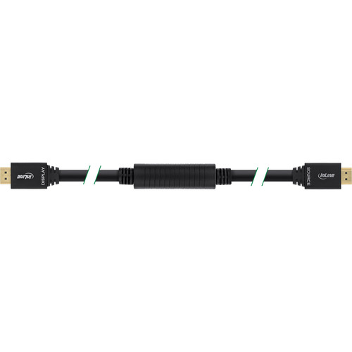InLine® HDMI-High Speed Kabel mit Eth., ST / ST, aktiv, schwarz / gold, 40m