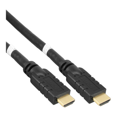 InLine® HDMI-High Speed Kabel mit Ethernet, ST / ST, aktiv, schwarz / gold, 30m (Produktbild 1)
