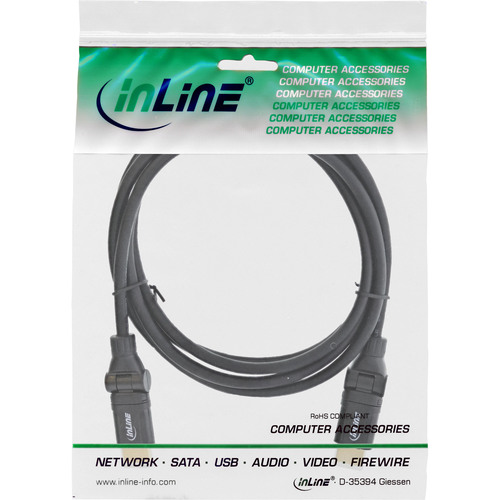 InLine® HDMI High Speed Kabel mit Ethernet, Winkelstecker, schwarz, 2m