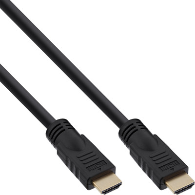 InLine® HDMI Kabel, HDMI-High Speed mit Ethernet, Premium, Stecker / Stecker, schwarz / gold, 5m (Produktbild 1)