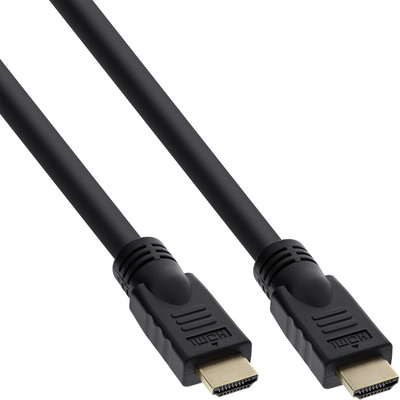 InLine® HDMI Kabel, HDMI-High Speed mit Ethernet, Premium, Stecker / Stecker, schwarz / gold, 7,5m