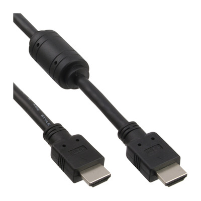 InLine® HDMI Kabel, HDMI-High Speed, ST / ST, schwarz, mit Ferrit, 1,5m (Produktbild 1)