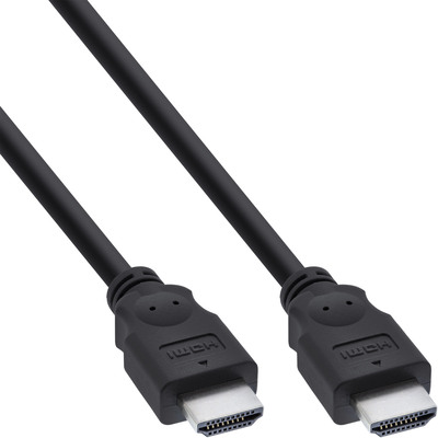 InLine® HDMI Kabel, HDMI-High Speed, Stecker / Stecker, schwarz, 0,3m